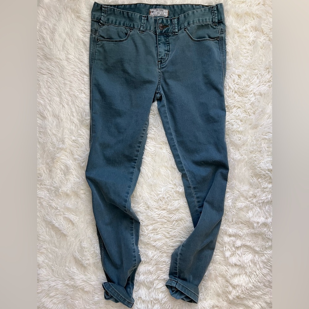 Free People Blue Skinny Jeans - Picture 2 of 4